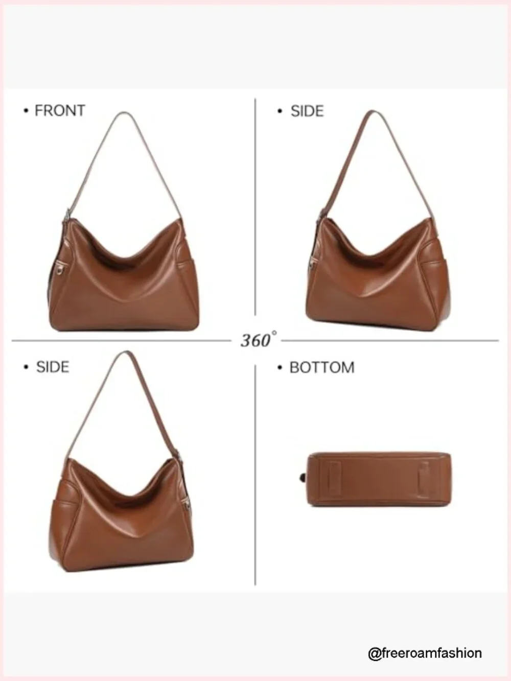Minimalist Hobo Shoulder Bag – Lightweight Leather Tote for Work & Daily